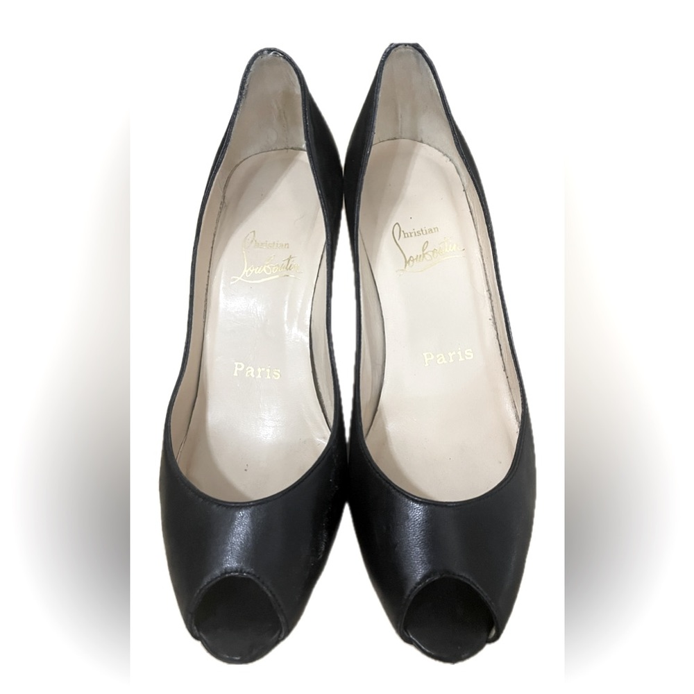 Christian Louboutin’s Black Materna Peep Toe Pumps - Size 37